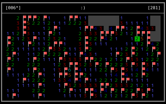 minesVIiper -c running in GNOME Terminal